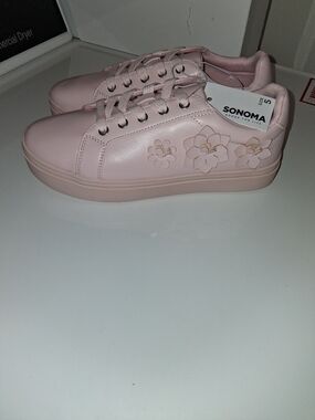 Sonoma Blush Pink Floral Platform Sneakers
